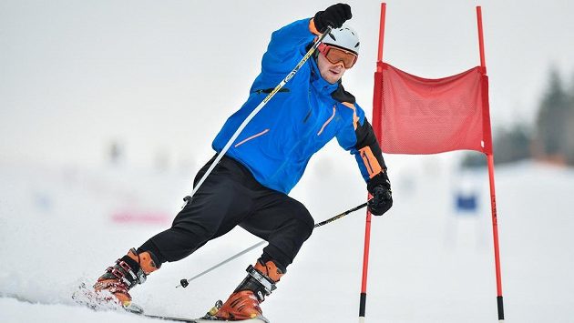 Judista Lukáš Krpálek při exhibičním závodě v obřím slalomu ČEZ KSN Cup. Judista Lukáš Krpálek při exhibičním závodě v obřím slalomu ČEZ KSN Cup.