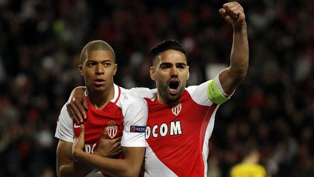 Monačtí hrdinové. Kylian Mbappe a Radamel Falcao. Monačtí hrdinové. Kylian Mbappe a Radamel Falcao.
