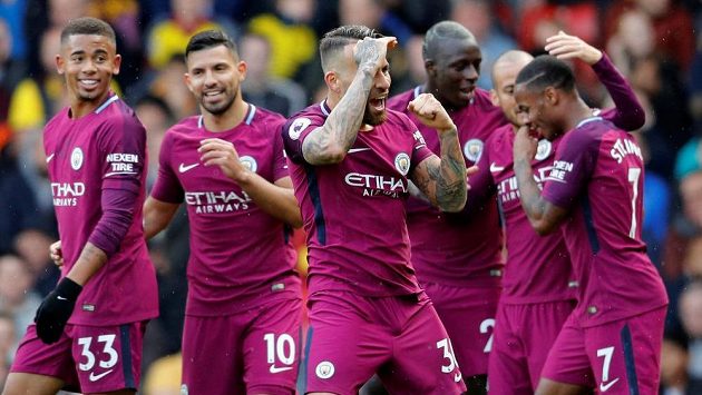 Fotbalisté Manchesteru City rozstříleli Watford. Fotbalisté Manchesteru City rozstříleli Watford.