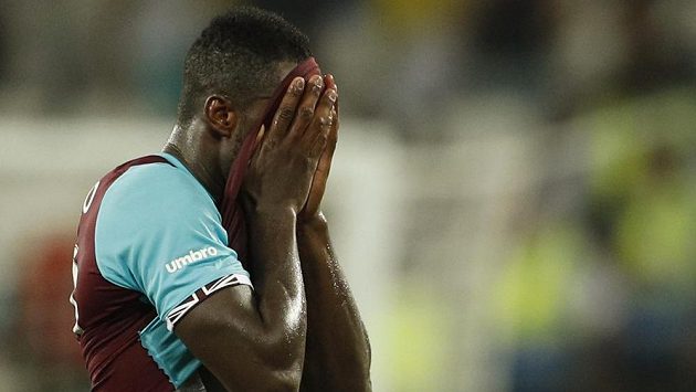 Michail Antonio z West Hamu po boji s Astrou. Michail Antonio z West Hamu po boji s Astrou.