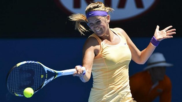 Běloruská tenistka Viktoria Azarenková v úvodním kole Australian Open. Běloruská tenistka Viktoria Azarenková v úvodním kole Australian Open.