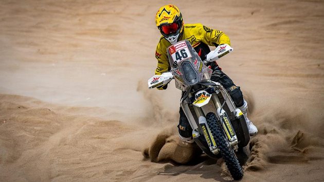 Český motocyklista Jan Brabec na trati Rallye Dakar. Český motocyklista Jan Brabec na trati Rallye Dakar.