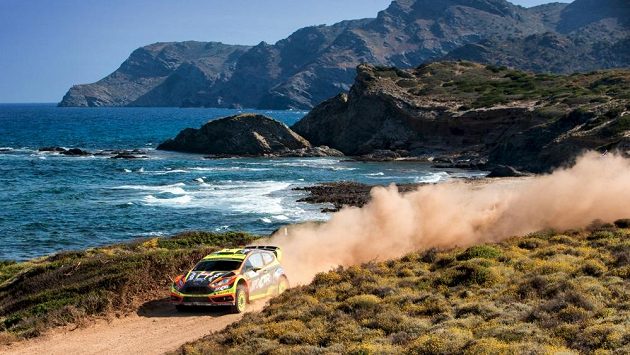 Martin Prokop s Fiestou WRC během závodu mistrovství světa. Martin Prokop s Fiestou WRC během závodu mistrovství světa.