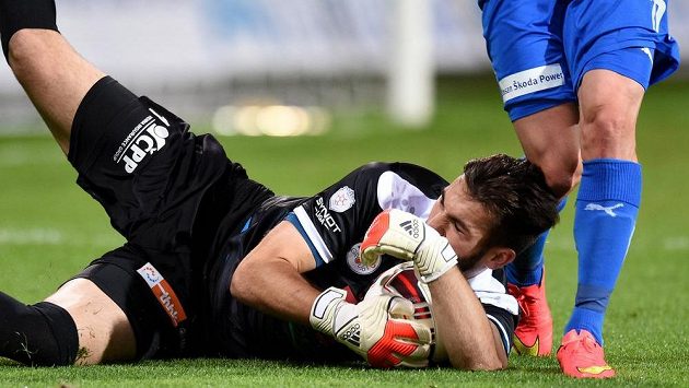 Hradecký brankář Tomáš Koubek. Hradecký brankář Tomáš Koubek.