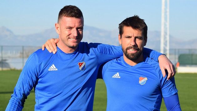 Jan Laštůvka (vlevo) a Milan Baroš. Jan Laštůvka (vlevo) a Milan Baroš.