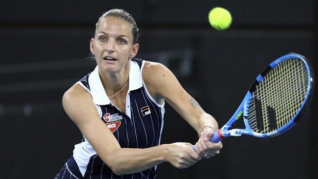 Karolína Plíšková v zápase proti Keysové na turnaji v Brisbane Karolína Plíšková v zápase proti Keysové na turnaji v Brisbane