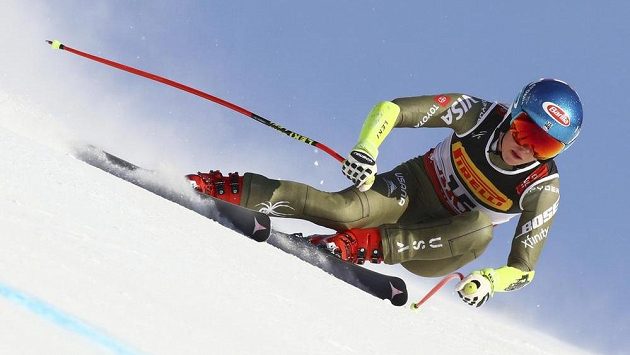 Američanka Mikaela Shiffrinová na trati super-G v Aare. Američanka Mikaela Shiffrinová na trati super-G v Aare.