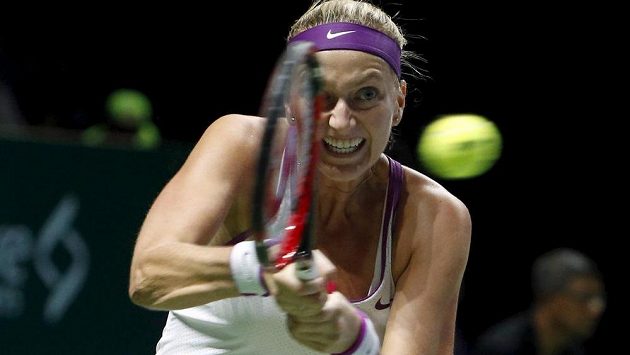Petra Kvitová v utkání s Marií Šarapovovou. Petra Kvitová v utkání s Marií Šarapovovou.