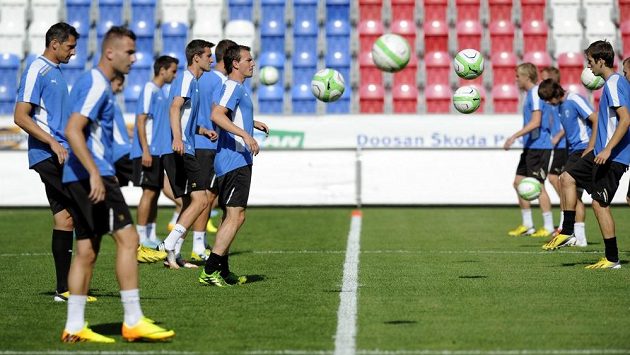 Trénink fotbalistů Plzně před utkáním se Željezničarem Sarajevo. Trénink fotbalistů Plzně před utkáním se Željezničarem Sarajevo.