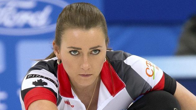 Kanadská curlerka Emma Miskewová na MS. Kanadská curlerka Emma Miskewová na MS.