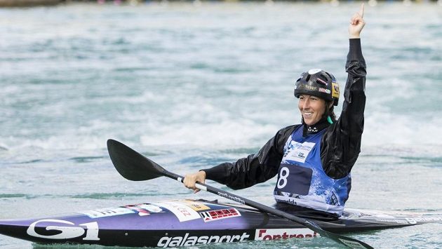 Kateřina Kudějová a její radost po finálové jízdě na mistrovství světa v Lee Valley. Kateřina Kudějová a její radost po finálové jízdě na mistrovství světa v Lee Valley.