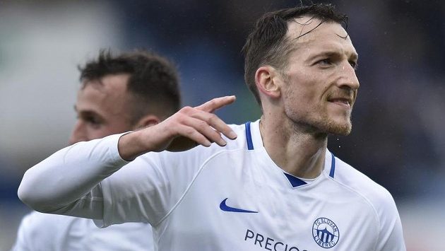 Libor Kozák z Liberce se raduje ze vstřelené branky do sítě Zlína. Libor Kozák z Liberce se raduje ze vstřelené branky do sítě Zlína.
