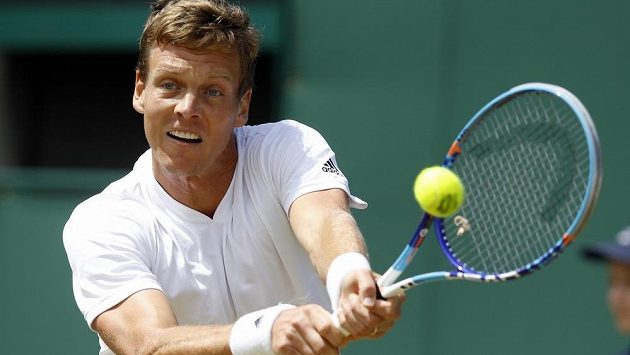 Tomáš Berdych v osmifinále Wimbledonu. Tomáš Berdych v osmifinále Wimbledonu.