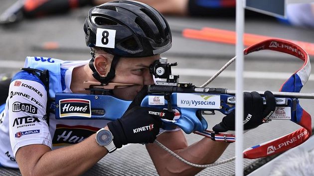 Český reprezentant Jakub Štvrtecký na střelnici. Český reprezentant Jakub Štvrtecký na střelnici.