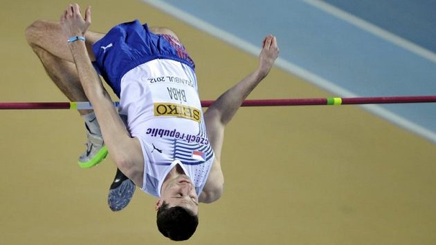 Jaroslav Bába během výškařské kvalifikace na halovém MS v Istanbulu. Jaroslav Bába během výškařské kvalifikace na halovém MS v Istanbulu.