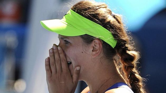 Běloruská tenistka Viktoria Azarenková se raduje z postupu do finále v Melbourne. Běloruská tenistka Viktoria Azarenková se raduje z postupu do finále v Melbourne.