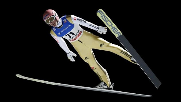 Němec Severin Freund v akci při SP v Lillehammeru. Němec Severin Freund v akci při SP v Lillehammeru.
