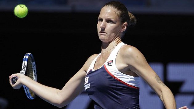 Karolína Plíšková v utkání 2. kola Australian Open. Karolína Plíšková v utkání 2. kola Australian Open.