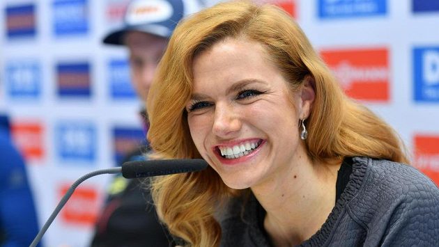 Biatlonistka Gabriela Koukalová v Hochfilzenu. Biatlonistka Gabriela Koukalová v Hochfilzenu.