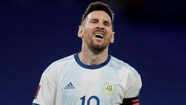 Argentinec Lionel Messi v dresu argentinské reprezentace Argentinec Lionel Messi v dresu argentinské reprezentace