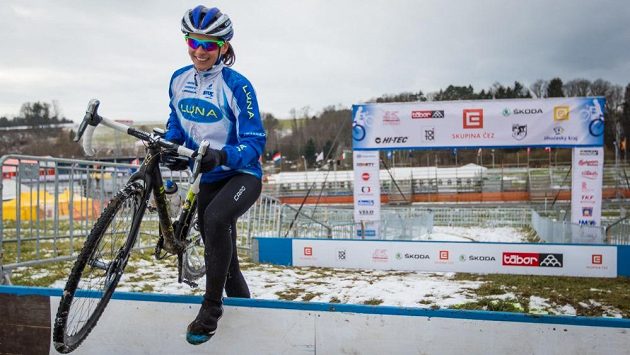 Kateřina Nash při tréninku na trati mistrovství světa v Táboře. Kateřina Nash při tréninku na trati mistrovství světa v Táboře.