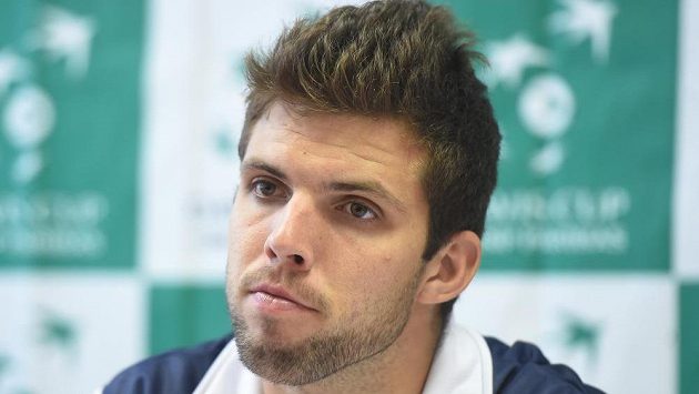 Na snímku tenista Jiří Veselý. Na snímku tenista Jiří Veselý.