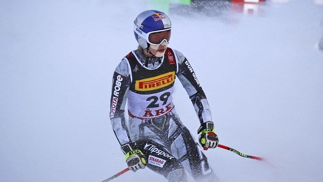 Ester Ledecká v cíli super-G na MS v Aare. Ester Ledecká v cíli super-G na MS v Aare.