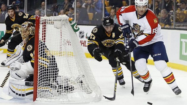 Jaromír Jágr v utkání proti Bostonu. Jaromír Jágr v utkání proti Bostonu.