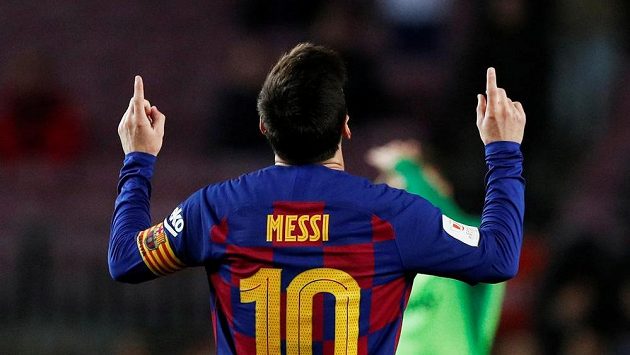 Barcelonský Lionel Messi slaví jeden ze svých gólů v osmifinále Španělského poháruGea Barcelonský Lionel Messi slaví jeden ze svých gólů v osmifinále Španělského poháruGea