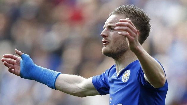 Útočník Leicesteru Jamie Vardy. Útočník Leicesteru Jamie Vardy.