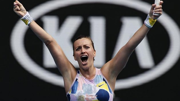 Kvitová slaví na Australian Open postup do čtvrtfinále. Kvitová slaví na Australian Open postup do čtvrtfinále.
