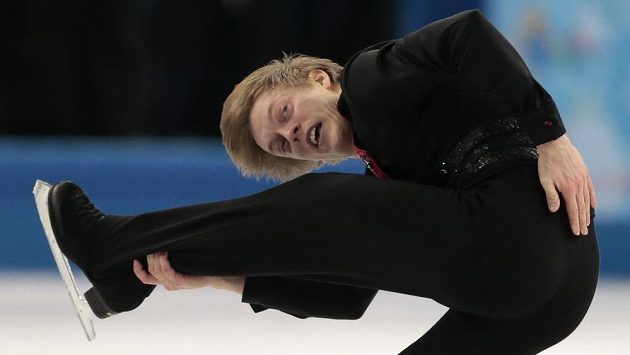Krasobruslař Tomáš Verner během volné jízdy v Soči. Krasobruslař Tomáš Verner během volné jízdy v Soči.