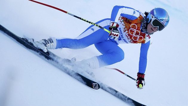 Italka Daniela Merighettiová při tréninku na olympijský sjezd, který byl kvůli ní na čas přerušen. Italka Daniela Merighettiová při tréninku na olympijský sjezd, který byl kvůli ní na čas přerušen.