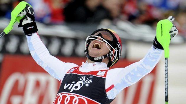 Rakušan Marcel Hirscher se raduje po vítězství v Záhřebu Rakušan Marcel Hirscher se raduje po vítězství v Záhřebu