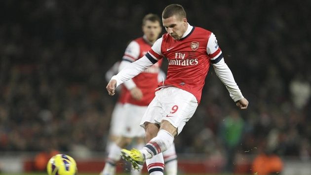 Fotbalista Arsenalu Lukas Podolski Fotbalista Arsenalu Lukas Podolski