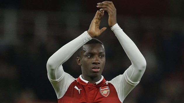 Eddie Nketiah z Arsenalu po vydařeném zápase s Norwichem. Eddie Nketiah z Arsenalu po vydařeném zápase s Norwichem.