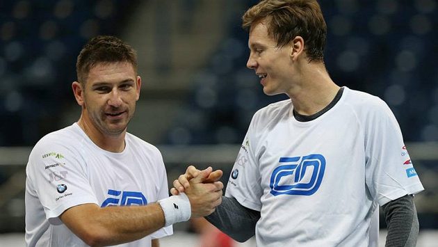 Jan Hájek (vlevo) a Tomáš Berdych. Jan Hájek (vlevo) a Tomáš Berdych.