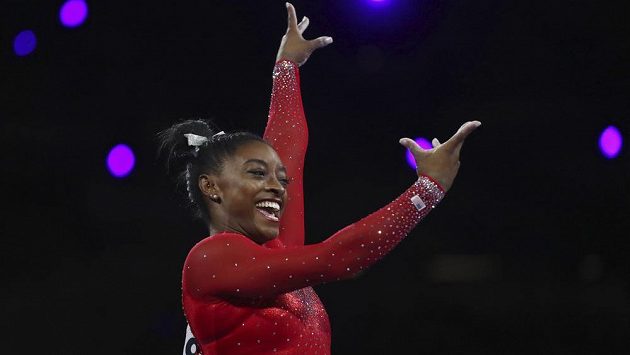 Americká sportovní gymnastka Simone Bilesová ziskem 23. medaile na MS vyrovnala dosavadní rekord Vitalije Ščerba. Americká sportovní gymnastka Simone Bilesová ziskem 23. medaile na MS vyrovnala dosavadní rekord Vitalije Ščerba.