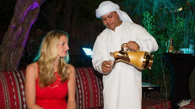 Petra Kvitová na hráčském večírku v Dubaji. Po něm ztratila skvěle rozehraný zápas. Petra Kvitová na hráčském večírku v Dubaji. Po něm ztratila skvěle rozehraný zápas.