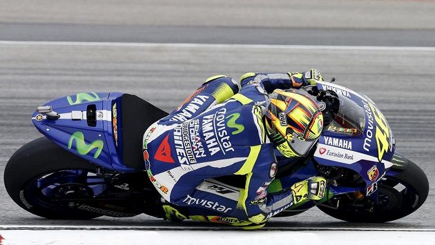 Valentino Rossi na trati v Malajsii. Valentino Rossi na trati v Malajsii.