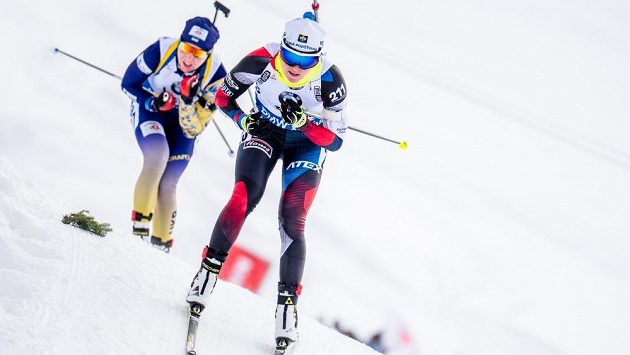 Veronika Vítková během stíhačky v Hochfilzenu. Veronika Vítková během stíhačky v Hochfilzenu.