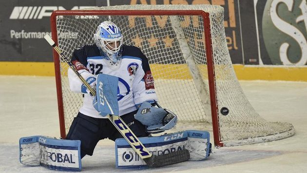 Brankář Plzně Miroslav Svoboda během extraligového utkání. Brankář Plzně Miroslav Svoboda během extraligového utkání.