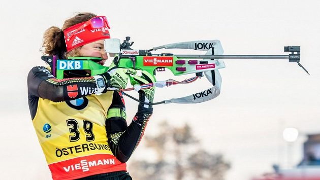 Laura Dahlmeierová v akci. Laura Dahlmeierová v akci.