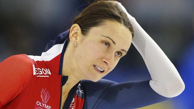Martina Sáblíková při Světovém poháru v Heerenveenu. Martina Sáblíková při Světovém poháru v Heerenveenu.