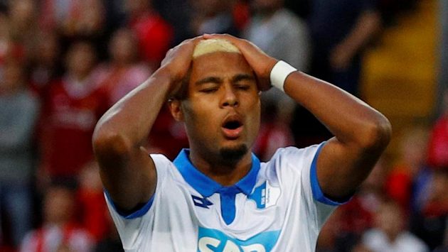 Serge Gnabry z Hoffenheimu při utkání LM s Liverpoolem. Serge Gnabry z Hoffenheimu při utkání LM s Liverpoolem.