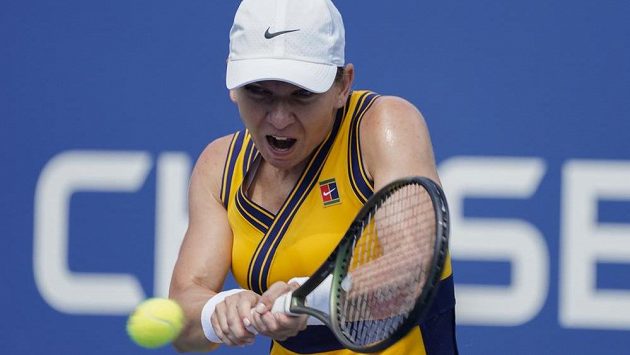 Rumunská tenistka Simona Halepová bojuje v utkání 1. kola US Open proti Camile Giorgiové. Rumunská tenistka Simona Halepová bojuje v utkání 1. kola US Open proti Camile Giorgiové.