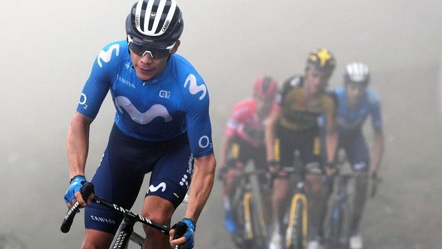 Kolumbijský cyklista Miguel Ángel López během 18. etapy Vuelty. Kolumbijský cyklista Miguel Ángel López během 18. etapy Vuelty.