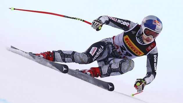 Ester Ledecká na trati super-G v Aare. Ester Ledecká na trati super-G v Aare.