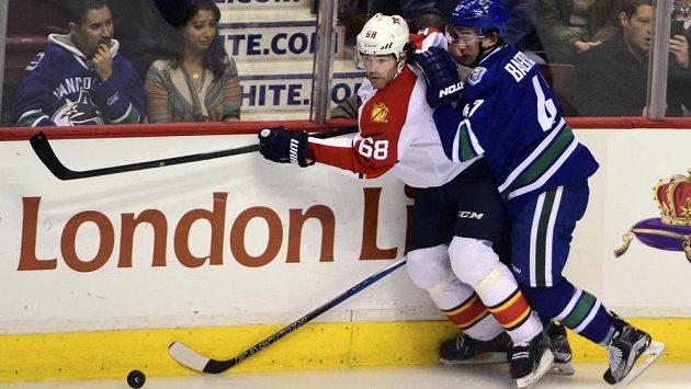 Jaromír Jágr (68) z Floridy a Sven Baertschi (47) z Vancouveru. Jaromír Jágr (68) z Floridy a Sven Baertschi (47) z Vancouveru.