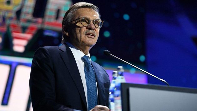 Prezident Mezinárodní hokejové federace René Fasel. Prezident Mezinárodní hokejové federace René Fasel.